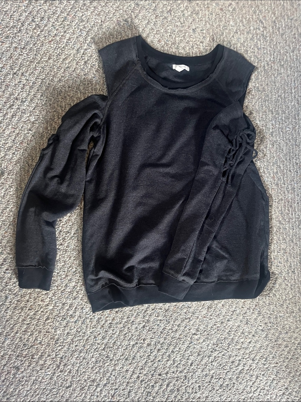 Maurices Black Cold-Shoulder Long Sleeve Top